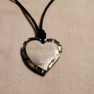 Necklace Abalone Heart Mother Of Pearl